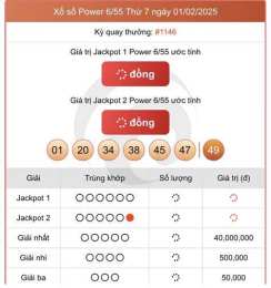 ảnh chụp màn hình kết quả xổ số vietlott power 6/55
