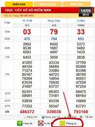 ảnh chụp màn hình xổ số mùng 3 tháng 10