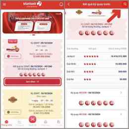 giao diện app cách xổ số vietlott