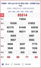 giao diện app kết quả xổ số miền bắc ngày 26 tháng 04 năm 2026