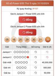 giao diện app kết quả xổ số power vietlott