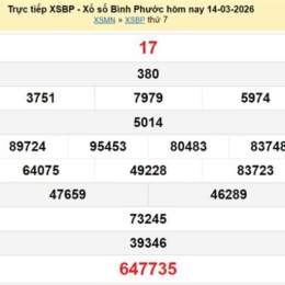 kết quả xổ số bình phước ngày 14 tháng 03
