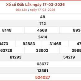 kết quả xổ số đắk lắk ngày 17 tháng 3