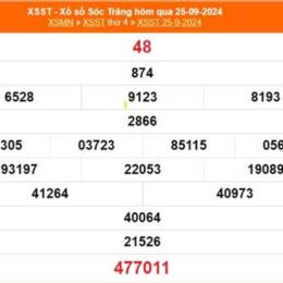 kết quả xổ số sóc trăng ngày 25 tháng 03