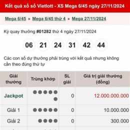 kết quả xổ số vietlott 6/45 ngày hôm nay