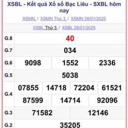 xổ số bạc liêu 1/9