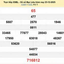 xổ số bạc liêu ngày 13 tháng 01 năm 2006
