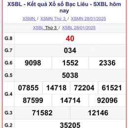 xổ số bạc liêu nguyên tuần