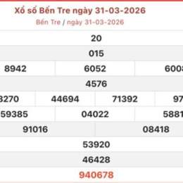 xổ số bến tre 31 tháng 3