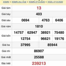 xổ số đà lạt 27/9