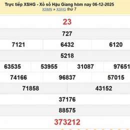 xổ số đài hậu giang ngày 13 tháng 6
