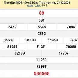 xổ số đồng tháp ngày 23 tháng 2 năm 2006