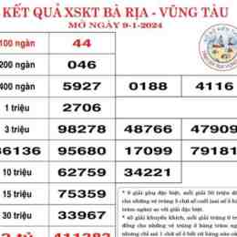 xổ số kiến thiết bà rịa vũng tàu ngày 9 tháng 12