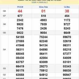xổ số miền nam ngày 29 tháng 12 năm 2015
