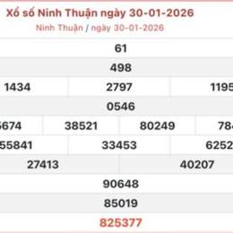 xổ số ninh thuận 30 tháng 01