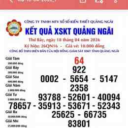xổ số quảng ngãi 18 tháng 10