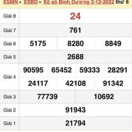 xổ số thứ sáu bình dương tuần rồi