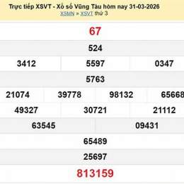 xổ số vũng tàu ngày 31 tháng 3 năm 2026